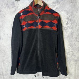 Vintage Angderson Aztec Fleece Sweatshirt Adult Small Black Long Sleeve Outdoor